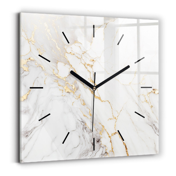 Square wall clock Decorative marble