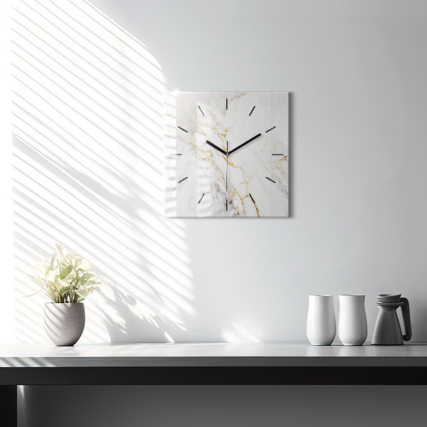 Square wall clock Decorative marble