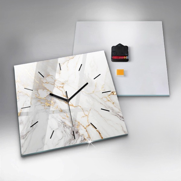 Square wall clock Decorative marble