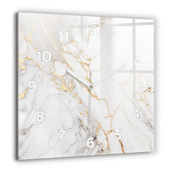 Square wall clock Decorative marble