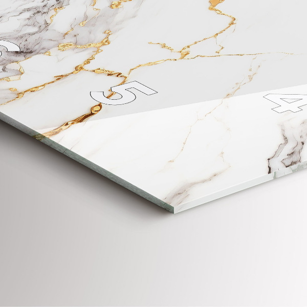 Square wall clock Decorative marble