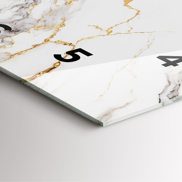 Square wall clock Decorative marble