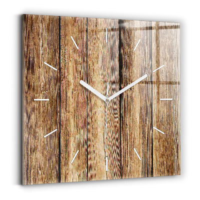 Square wall clock Wooden boards