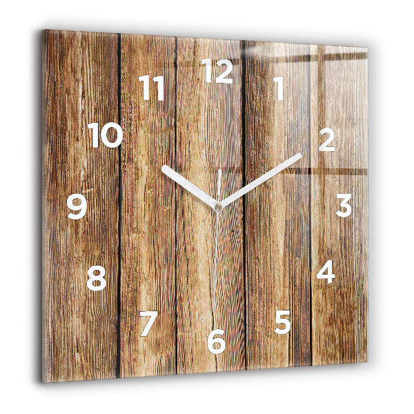 Square wall clock Wooden boards