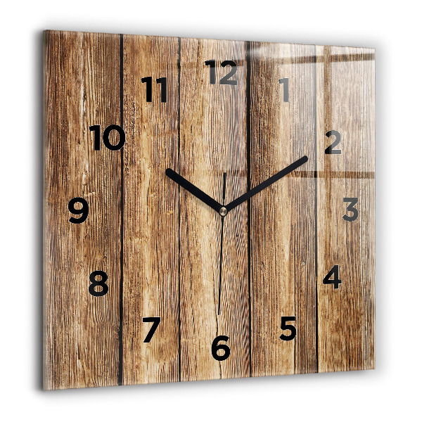 Square wall clock Wooden boards