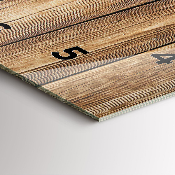 Square wall clock Wooden boards