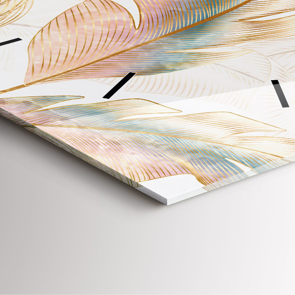 Square wall clock Nature leaf pattern