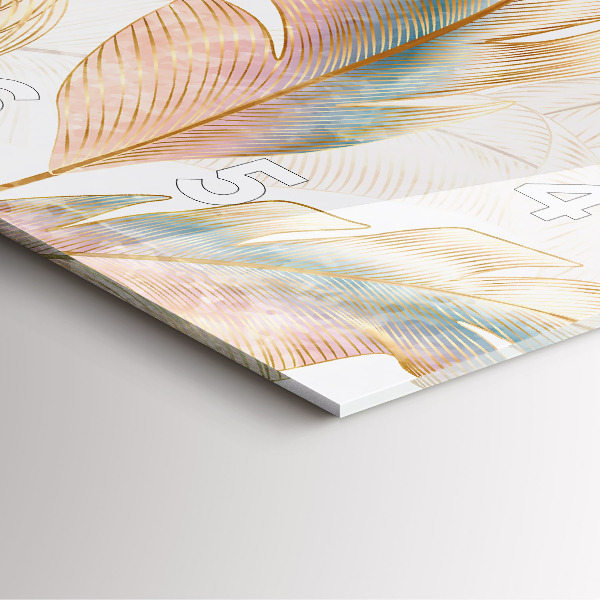 Square wall clock Nature leaf pattern