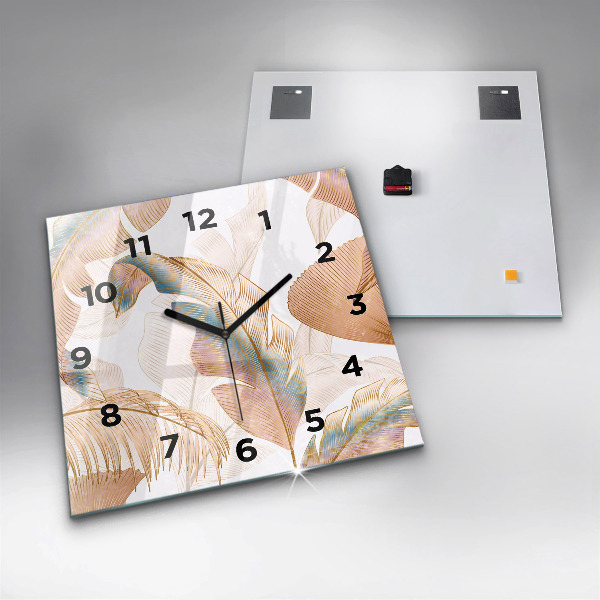 Square wall clock Nature leaf pattern