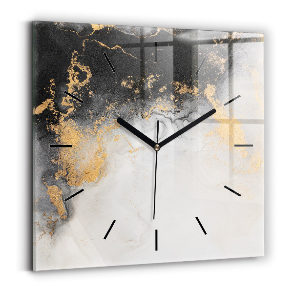 Square wall clock Artistic marble