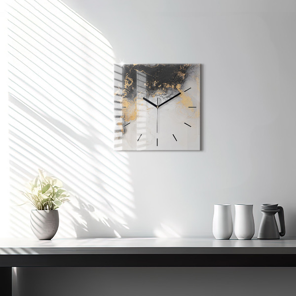 Square wall clock Artistic marble
