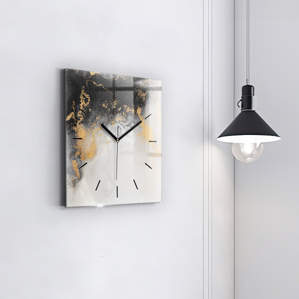 Square wall clock Artistic marble