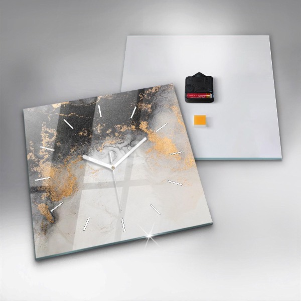 Square wall clock Artistic marble