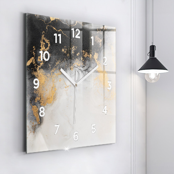 Square wall clock Artistic marble