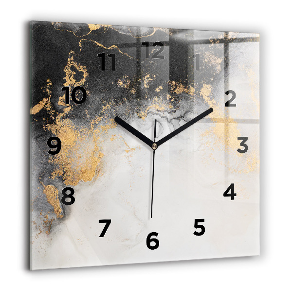 Square wall clock Artistic marble