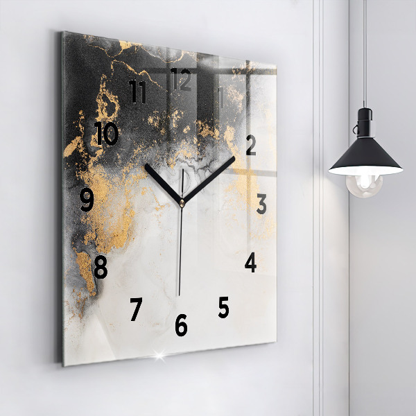 Square wall clock Artistic marble