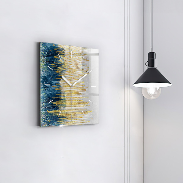 Square wall clock Decorative pattern and gold