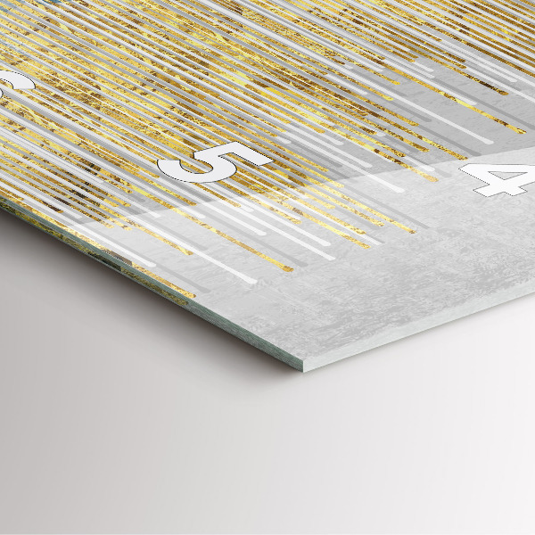 Square wall clock Decorative pattern and gold