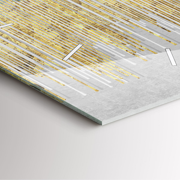 Square wall clock Decorative pattern and gold