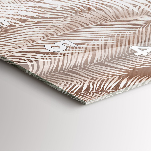 Square wall clock Tropical boho leaves