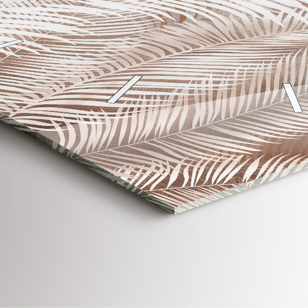 Square wall clock Tropical boho leaves