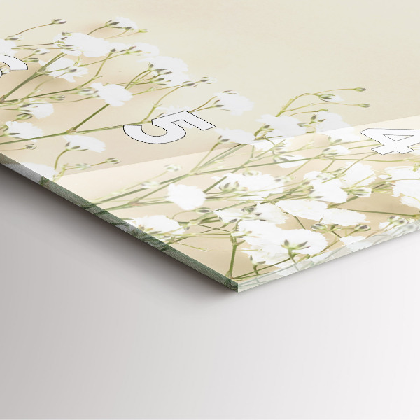 Square wall clock Blooming gypsophila flowers