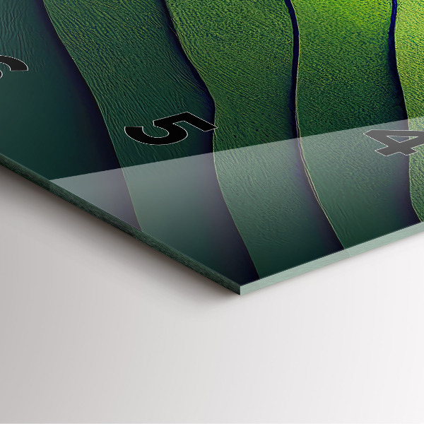 Square wall clock Green fields abstract