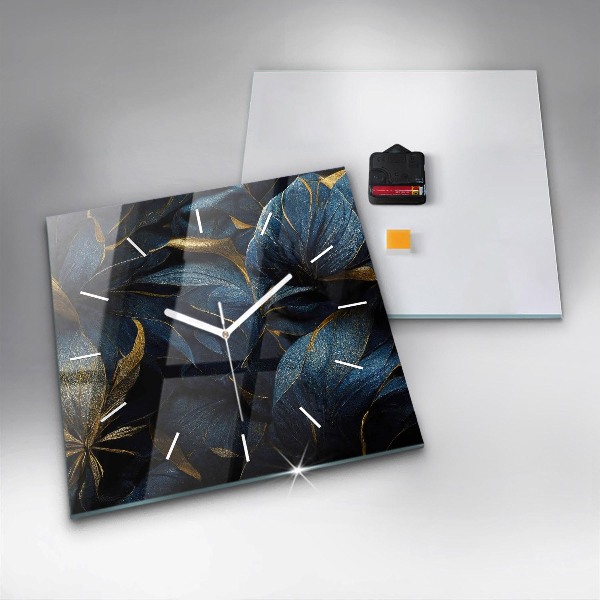 Square wall clock Decorative flowers