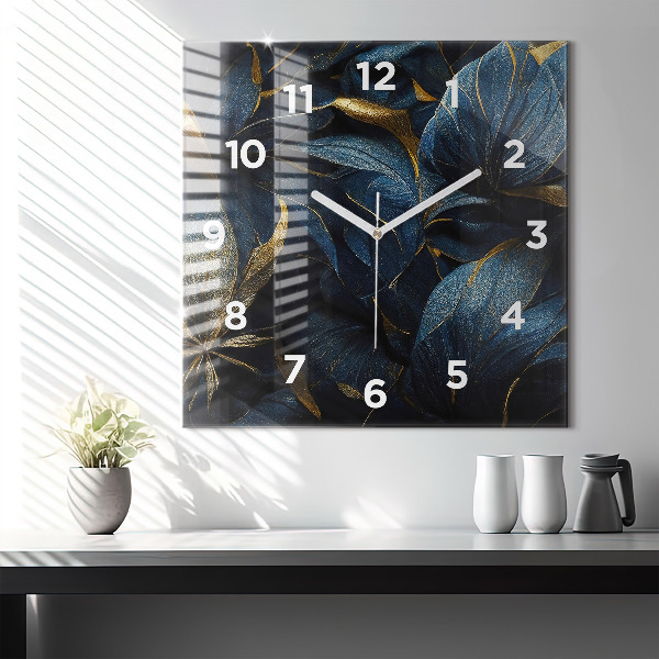 Square wall clock Decorative flowers