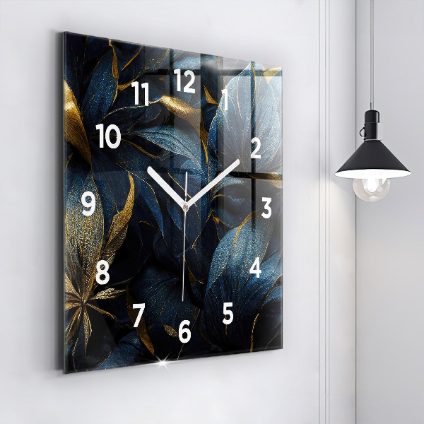 Square wall clock Decorative flowers