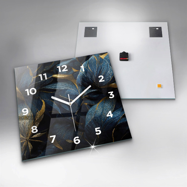 Square wall clock Decorative flowers