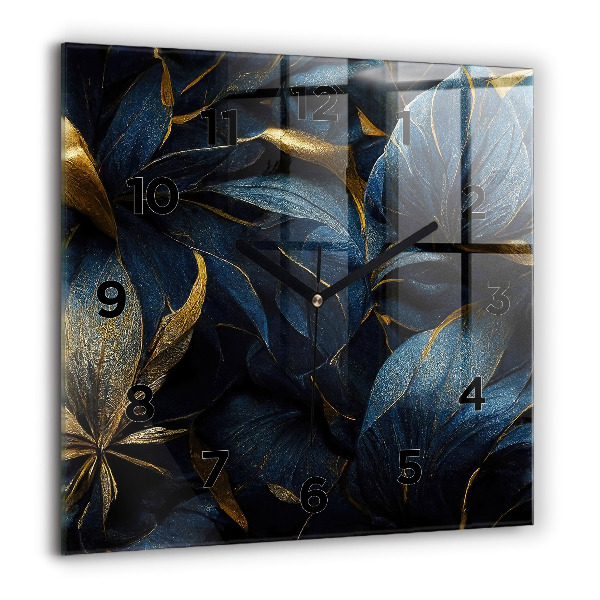 Square wall clock Decorative flowers