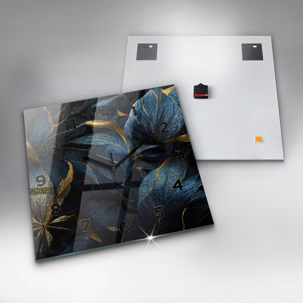 Square wall clock Decorative flowers