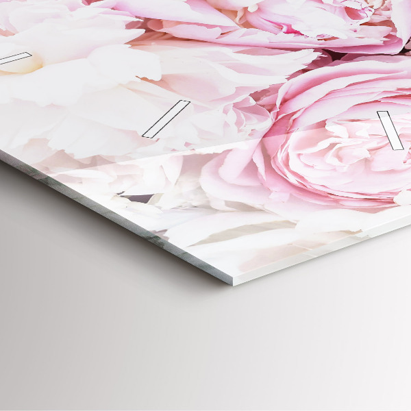 Square wall clock Decorative flowers