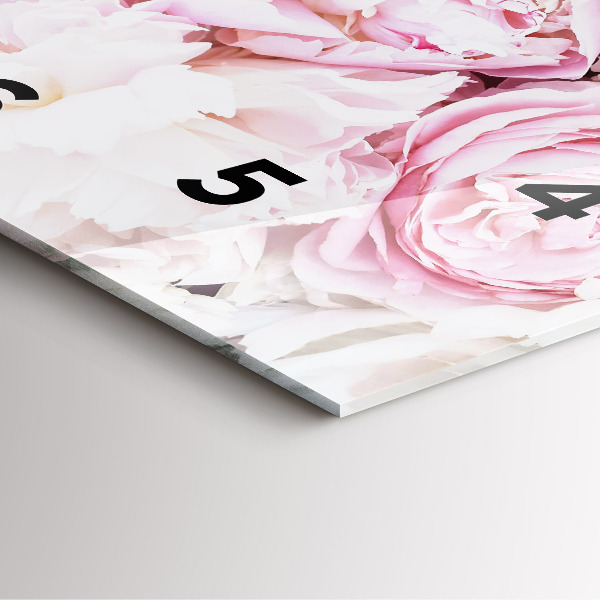 Square wall clock Decorative flowers