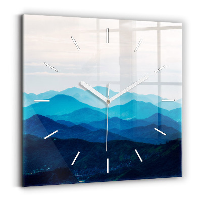 Square wall clock Watercolor mountains