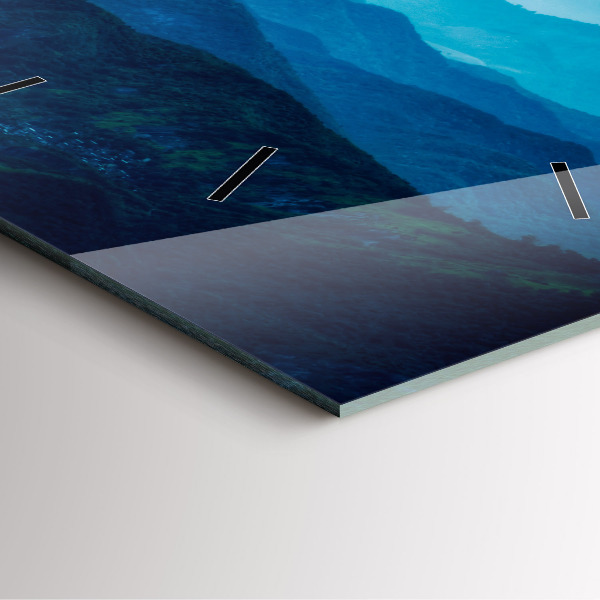 Square wall clock Watercolor mountains