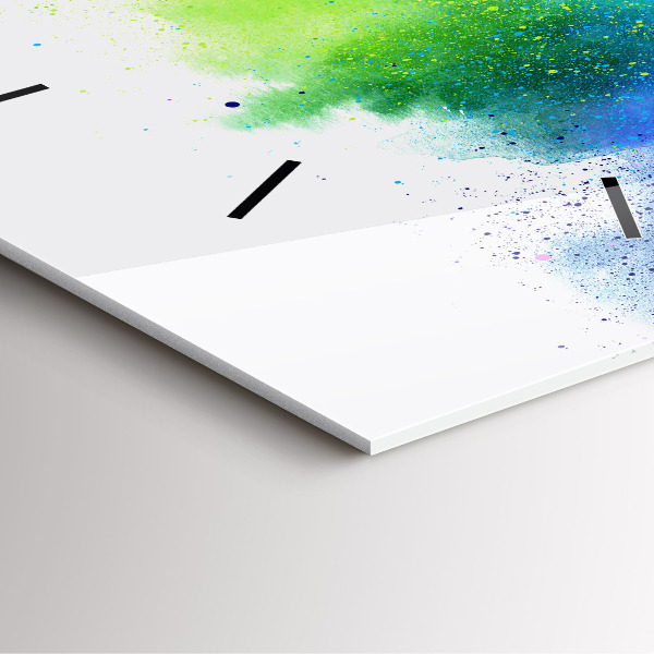 Square wall clock Abstract rainbow