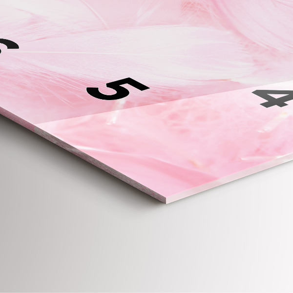 Square wall clock Feathers – abstract