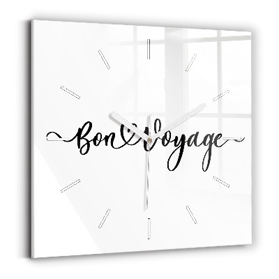 Square wall clock The inscription Bon voyage