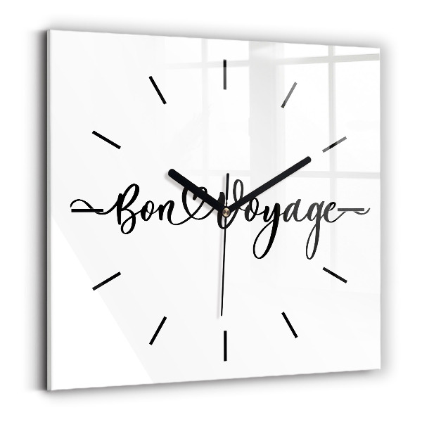 Square wall clock The inscription Bon voyage