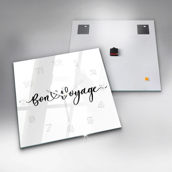 Square wall clock The inscription Bon voyage