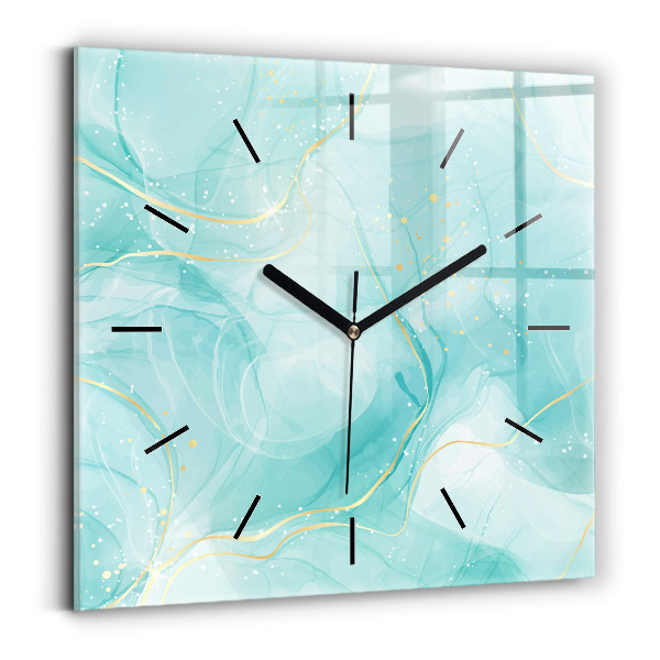 Square wall clock Abstract marble