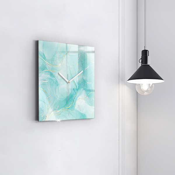 Square wall clock Abstract marble