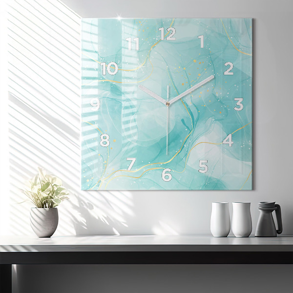 Square wall clock Abstract marble