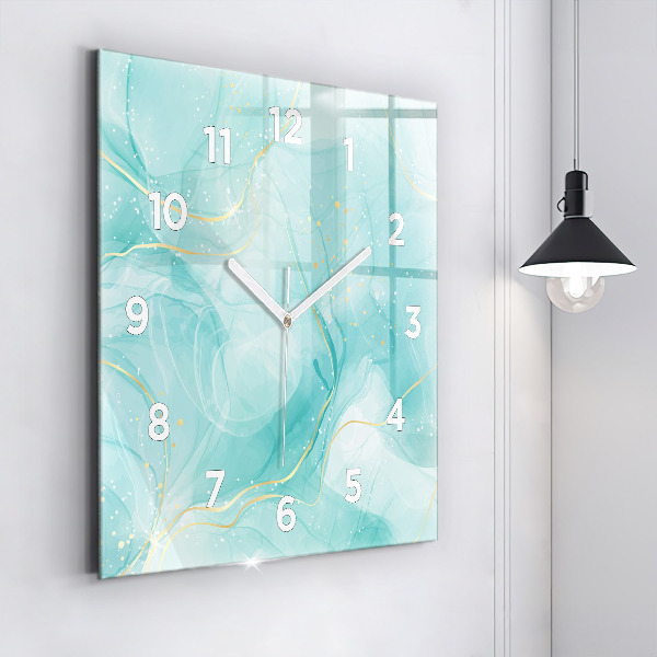 Square wall clock Abstract marble