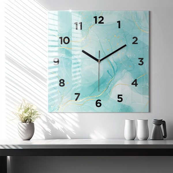 Square wall clock Abstract marble