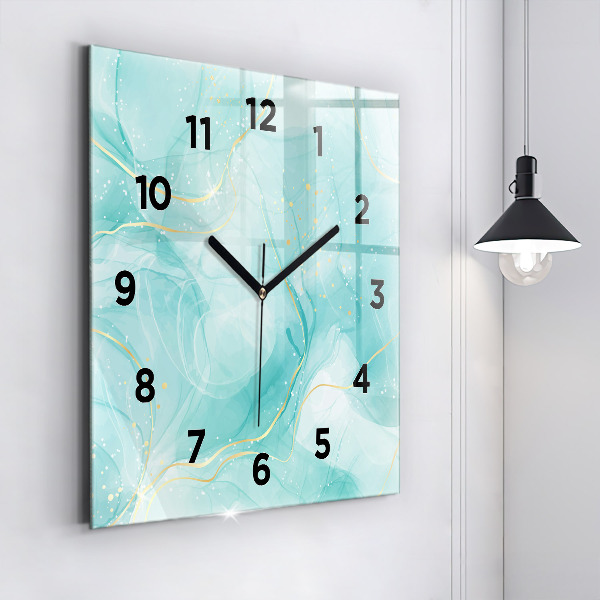 Square wall clock Abstract marble