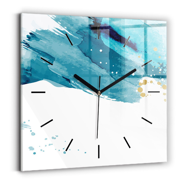 Square wall clock Brush strokes