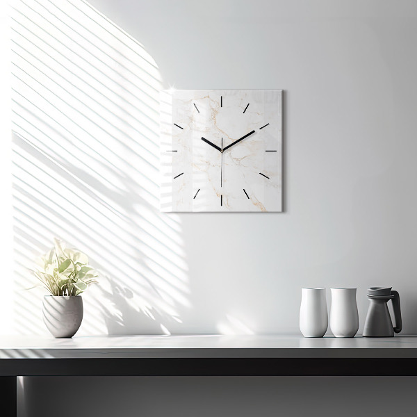 Square wall clock Elegant marble